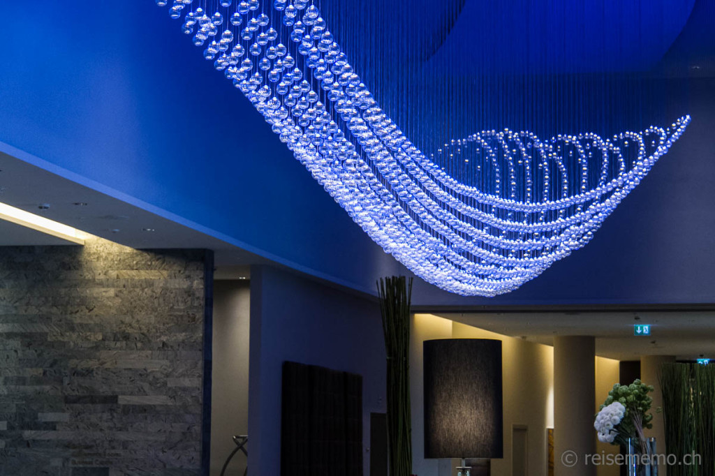 Breath-taking blue glass chandelier by Moritz Waldemeyer