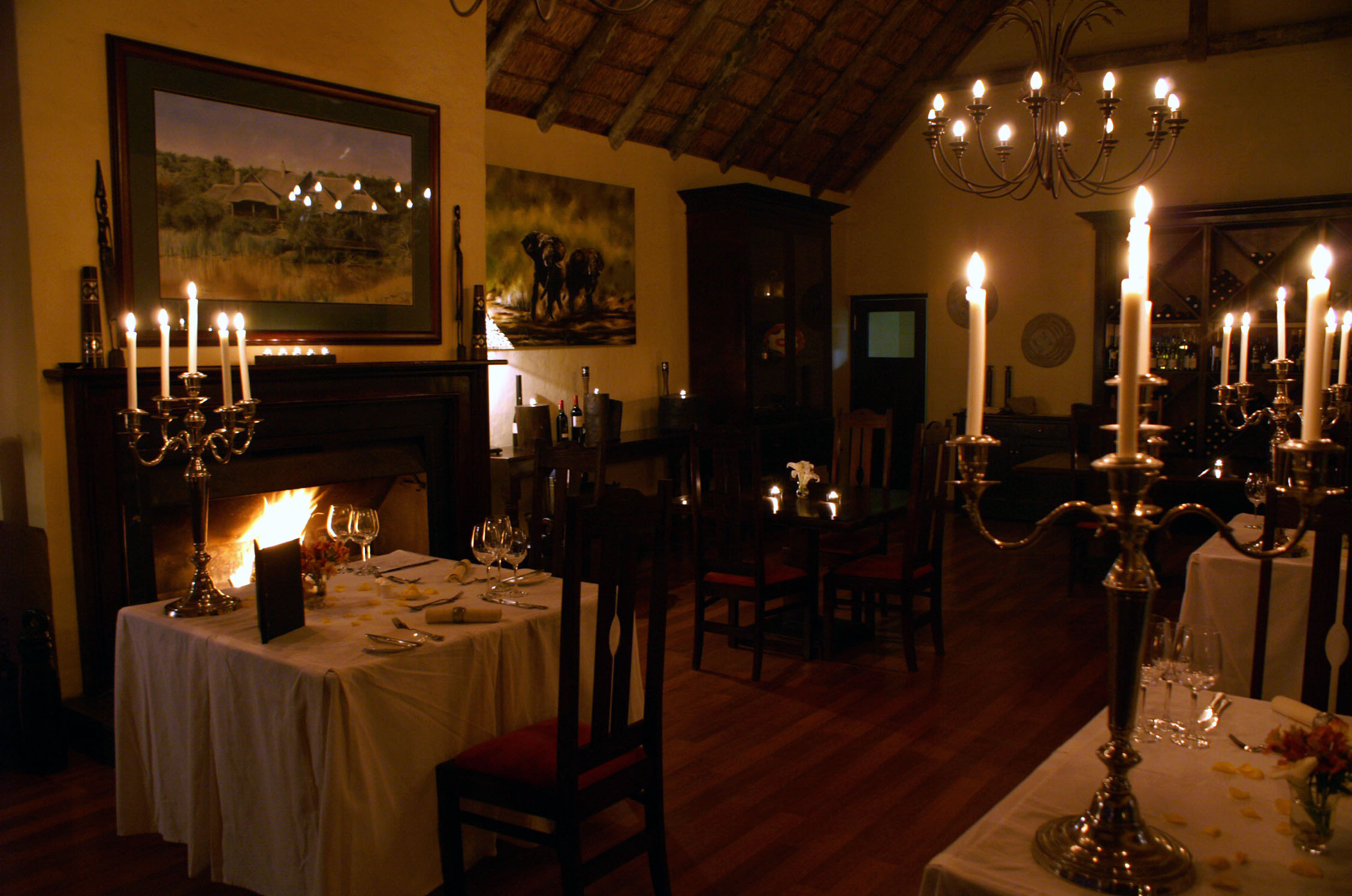Dinnersaal in der Kichaka Lodge