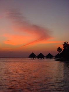 Bild vom Sonnenuntergang auf Rannalhi, Malediven