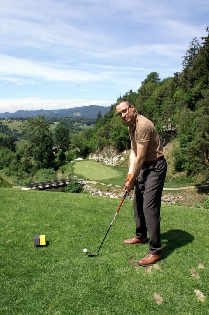 Walter beim Abschlag 4 in Kastelruth, Südtirol