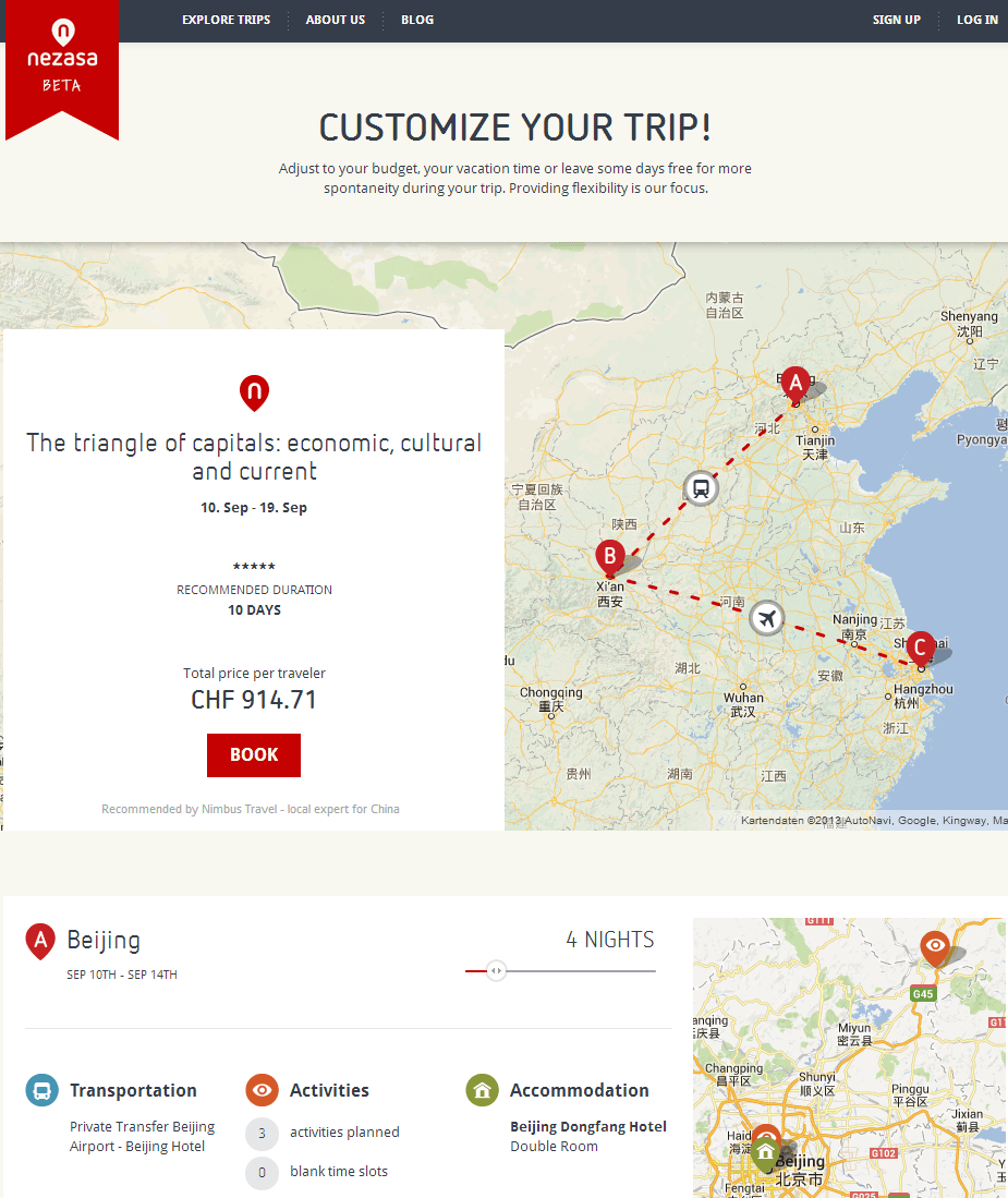 Individuelle Reiseplanung mit Nezasa.com