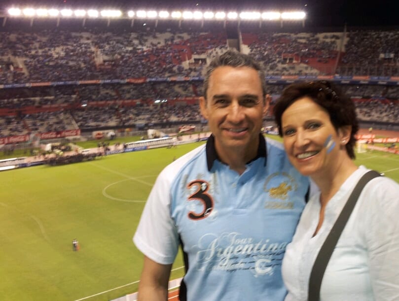 Walter & Katja im River Plate bei Argentinien gegen Venezuela
