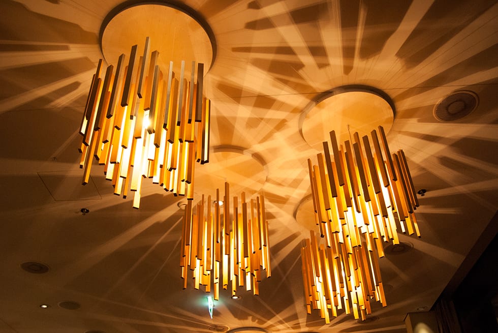 Lampen im Restaurant "The Grill" im Hilton Garden Inn Davos
