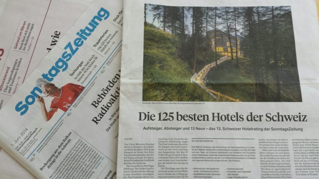 Hotelrating Sonntagszeitung Rating Juni 2014 bei Reisememo