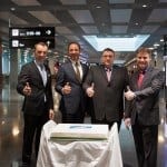Kurt Eberhard CEO Hotelplan Suisse; Thomas Stirnimann CEO Hotelplan Groupe; Urs A. Pelizzoni Verwaltungsrat Germania Flug AG; Tobias Somandin CEO Germania Flug AG