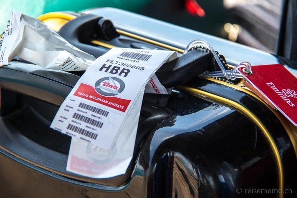 HBR baggage tag Maldives bei Reisememo