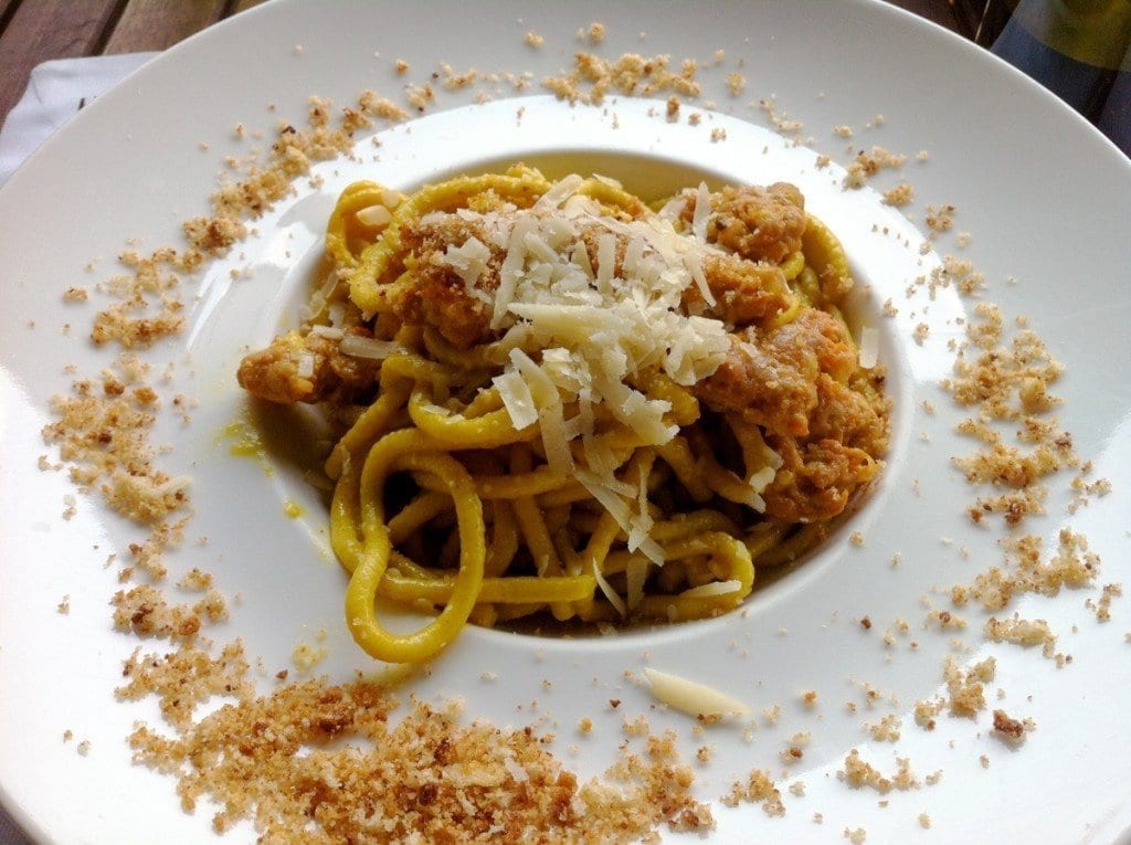 Drei Reisetipps für Mailand 26 IMG 7722 pinci allo zafferano con salsiccia il montalcino milano bei Reisememo