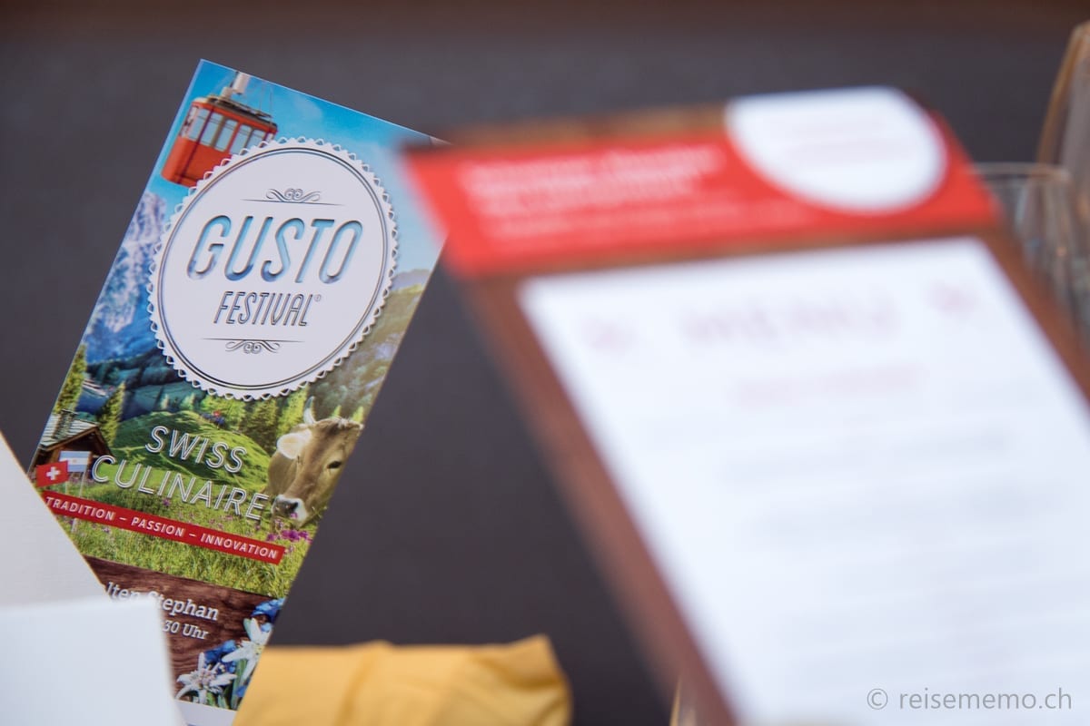 Flyer und Menu des Gustofestivals "Swiss Culinaire"