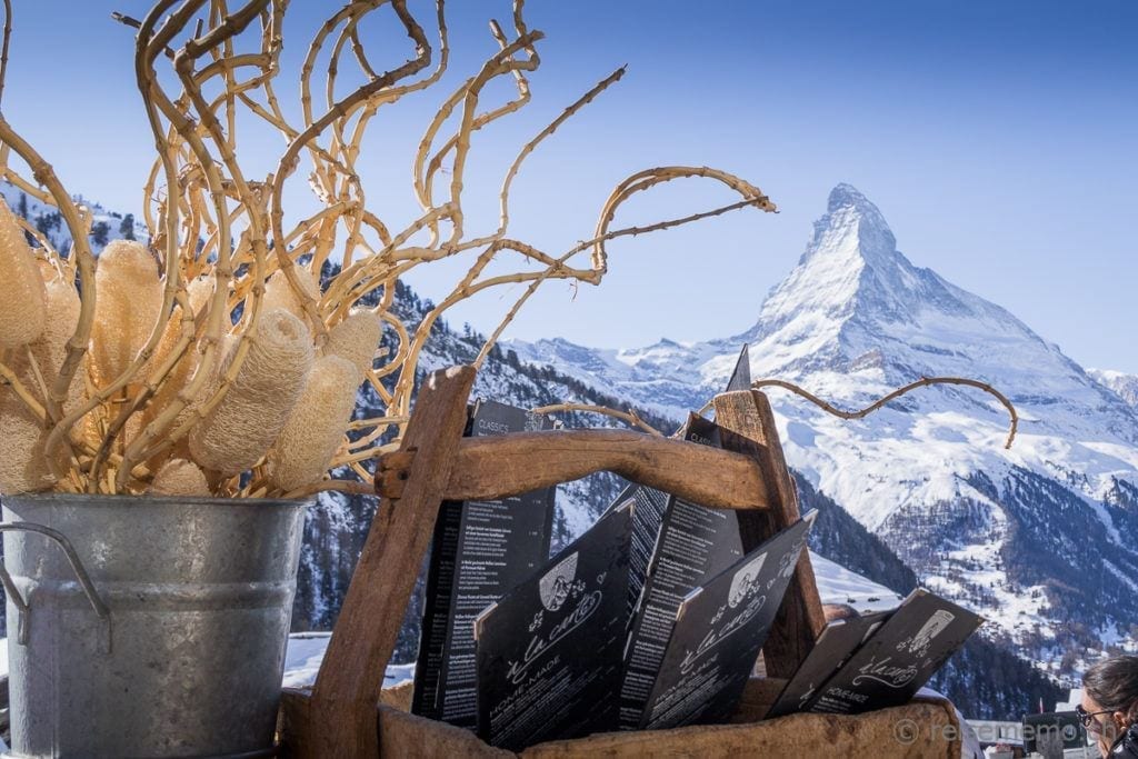 Chez Vrony Zermatt Matterhorn Menukarten bei Reisememo