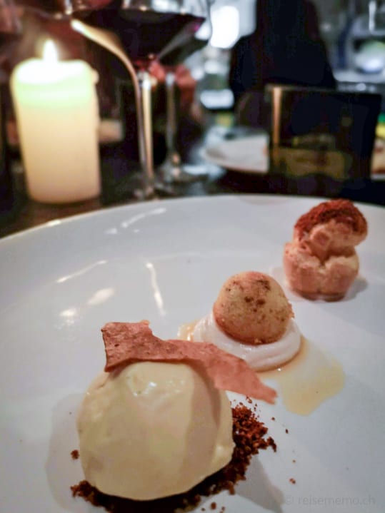 Arven-Dessert im Restaurant Mémoire Zürich
