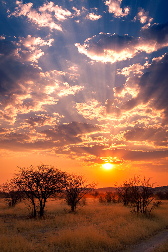Sonnenuntergang über dem Ongava Safarireservat