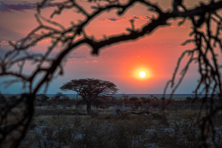Sonnenuntergang über dem Etosha Nationalpark