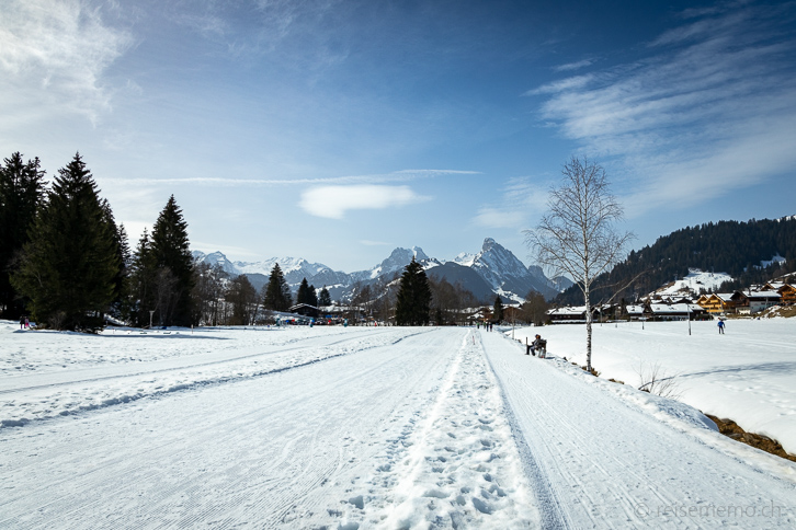 Verschneiter Winterwanderweg Schönried - Saanenmöser