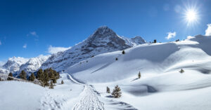 Winterwanderweg 63 am Fusse von Eiger, Mönch und Jungfrau
