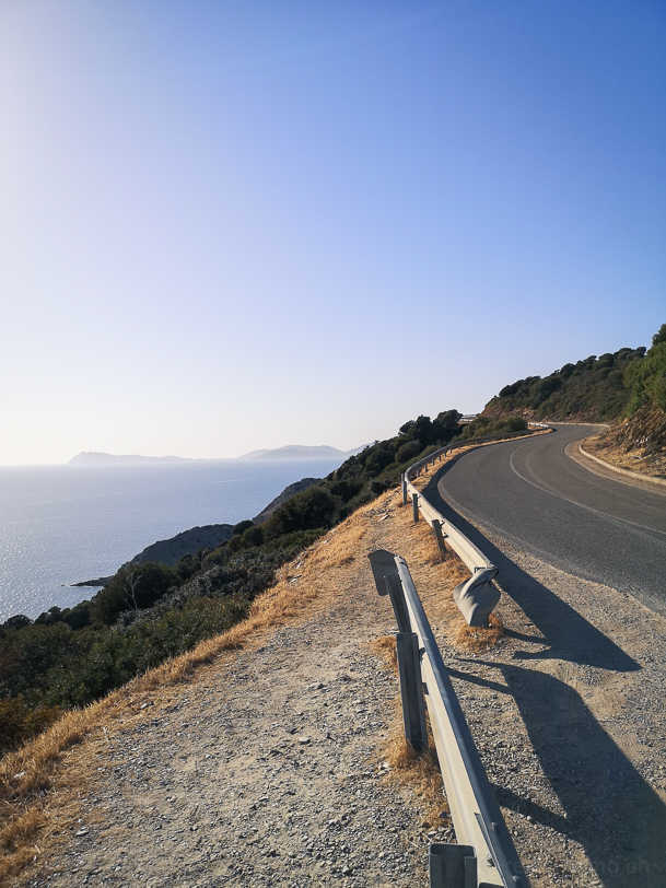 Coastal road to Sant'Antioco in southern Sardinia