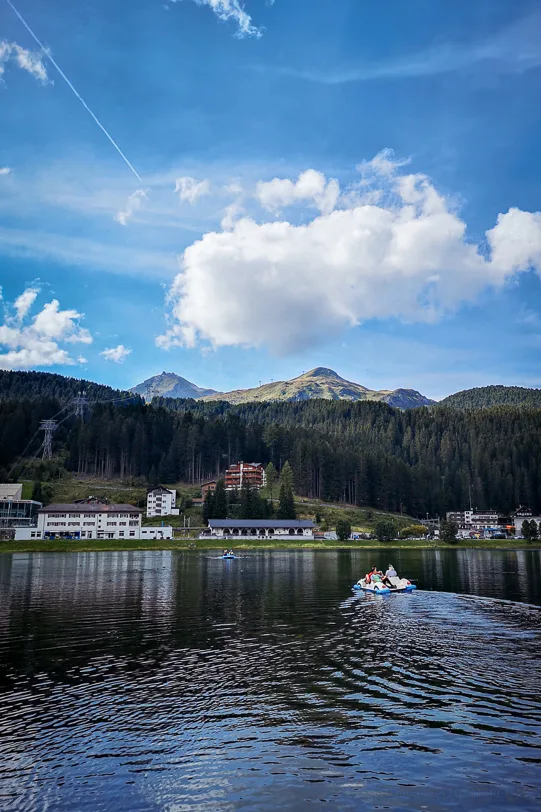 Pedalo auf dem Obersee von Arosa