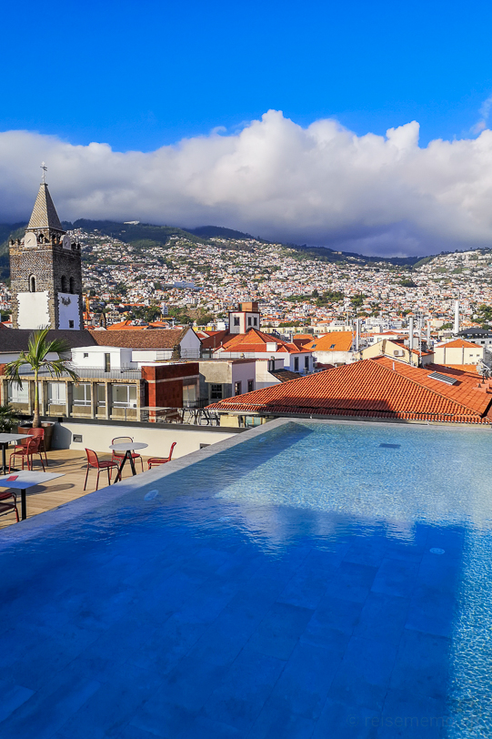 View of Funchal from the rooftop pool of the Barceló Funchal Oldtown hotel