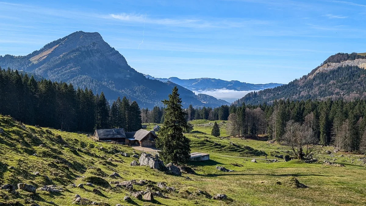 Rundwanderung Schwägalp - Chräzerenpass am Fusse des Säntis. Hier der Stockberg