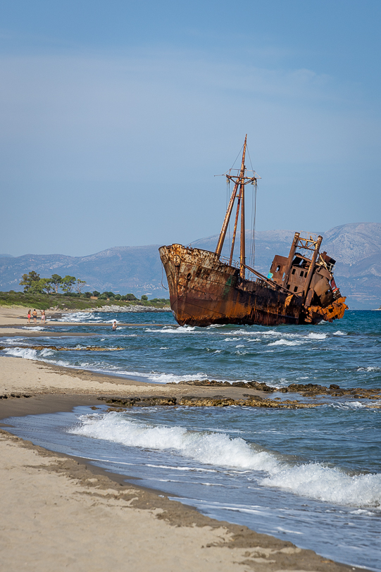 Schiffswrack "Dimitrios" am Strand von Valtaki