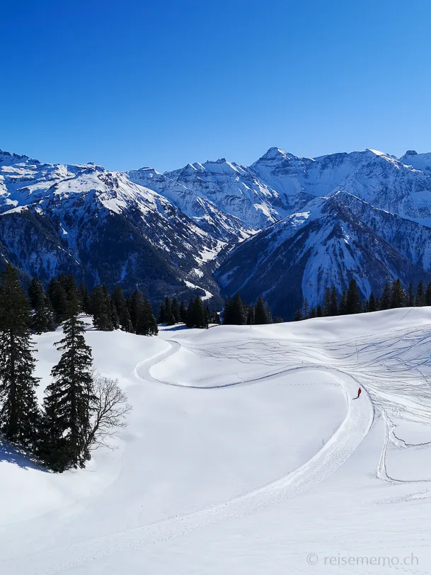 Winterwanderer in Braunwald